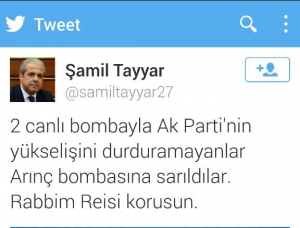 Şamil Tayyar Arinc Twitter