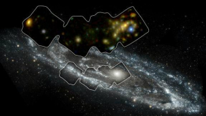 NuSTAR uzay teleskobu tarafından Andromeda’da 40 adet karadelik ve nötron yıldızının gazları yutarken çekilen fotoğrafı.