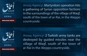 IŞİD'ın basın kuruluşu Amaq ajansında saldırı teyit edildi.