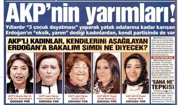 Sözcü'den çirkin manşet: AKP'nin yarımları