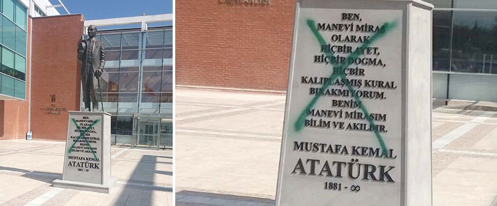 Gericilik ülkede kol geziyor: Atatürk heykeline bir saldırı daha