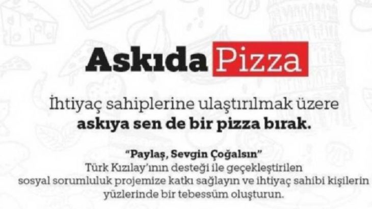 Kızılay'dan 'askıda pizza' kampanyası