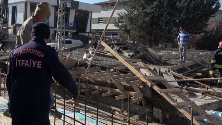 Gaziantep'te inşaatta beton dökümü sırasında zemin çöktü: 2 işçi yaralı