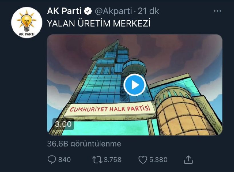 AKP'nin saat verdiği paylaşım: Çizgi film ile CHP suçlandı