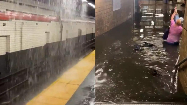 Elsa Fırtınası'nın sebep olduğu yağışlar New York'ta sele neden oldu