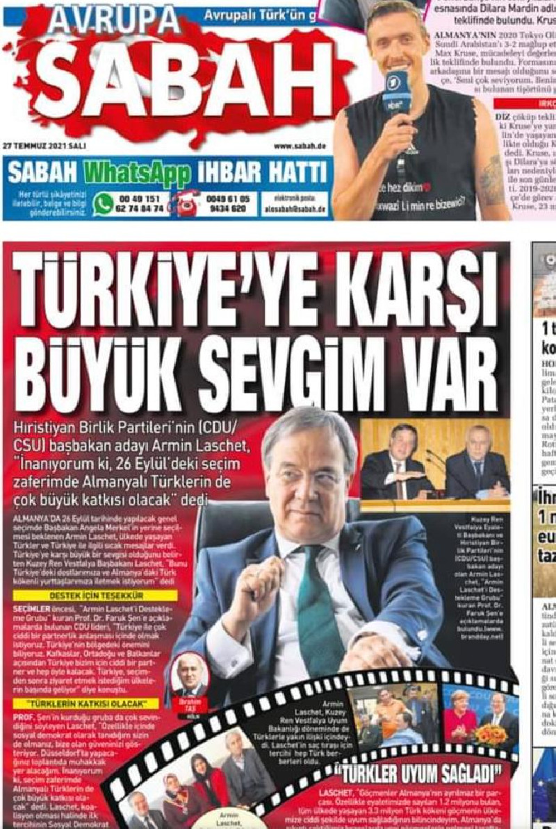 Yandaş Sabah'ın 'Türkiye'ye büyük bir sevgim var' röportajının yalan olduğu ortaya çıktı