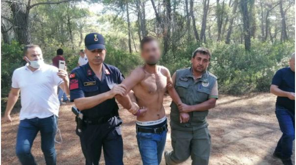 Manavgat'ta ormanı yakmaya çalışan şahıs  yakalandı