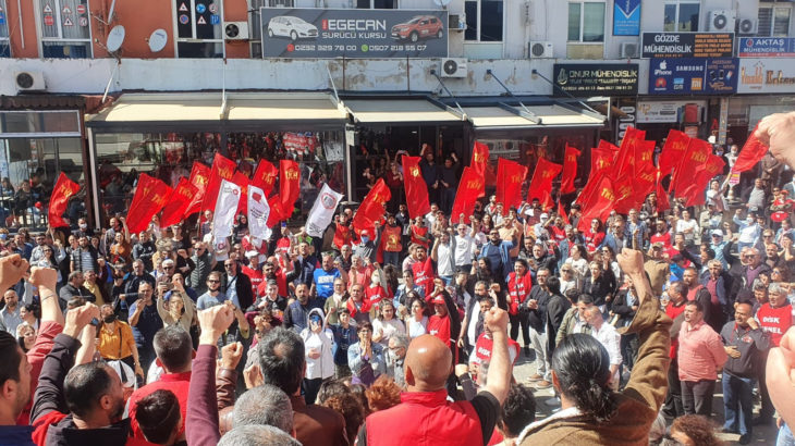 TKH'den grevde olan Çiğli Belediyesi işçilerine destek ziyareti