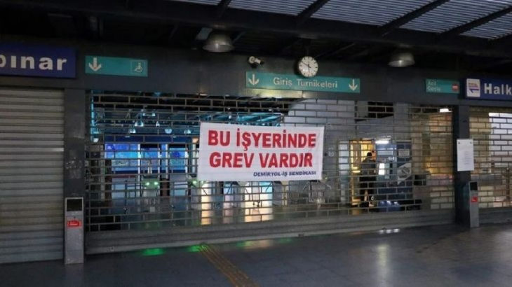 İzmir'de metro ve tramvay çalışanları grevde